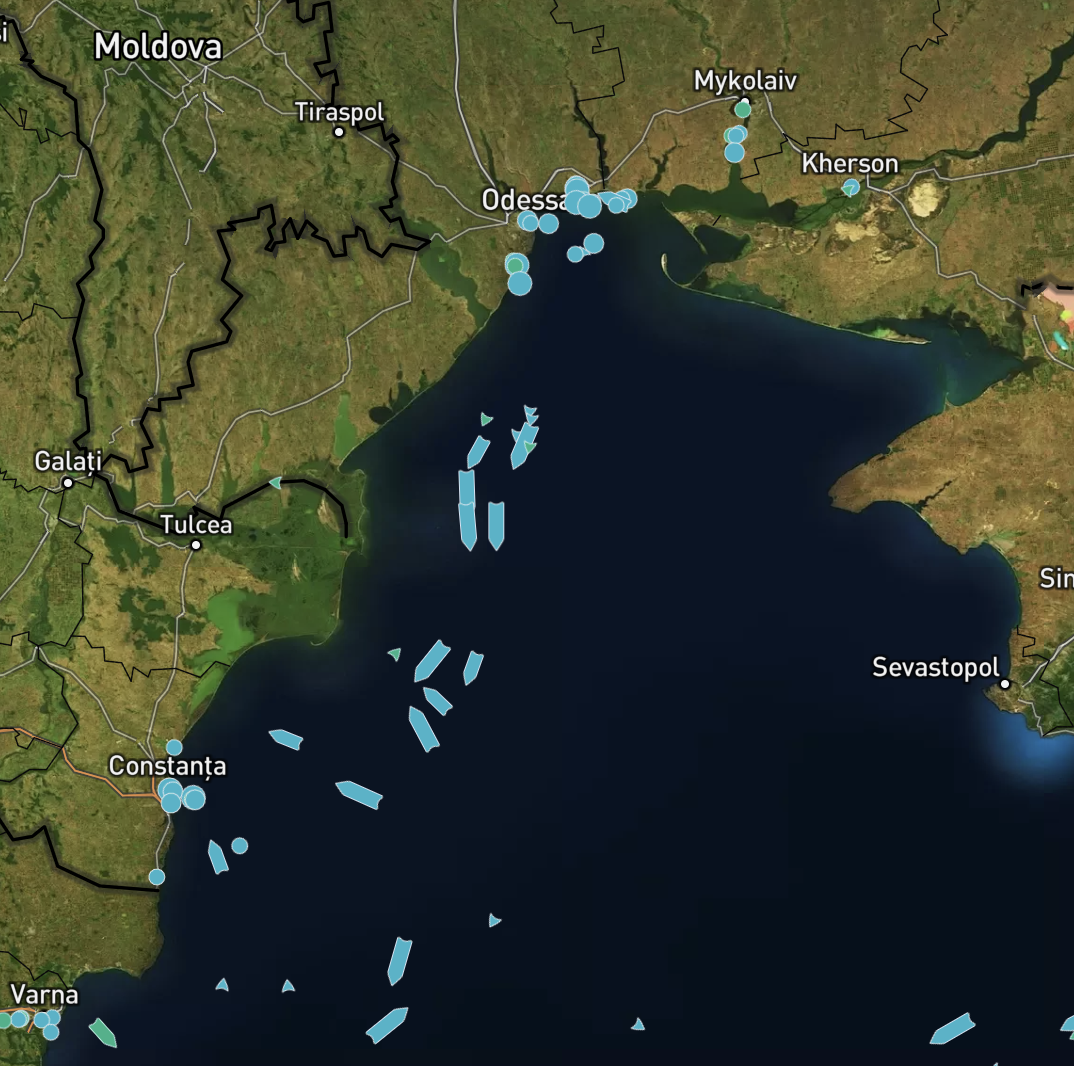vessels heading south in the black sea